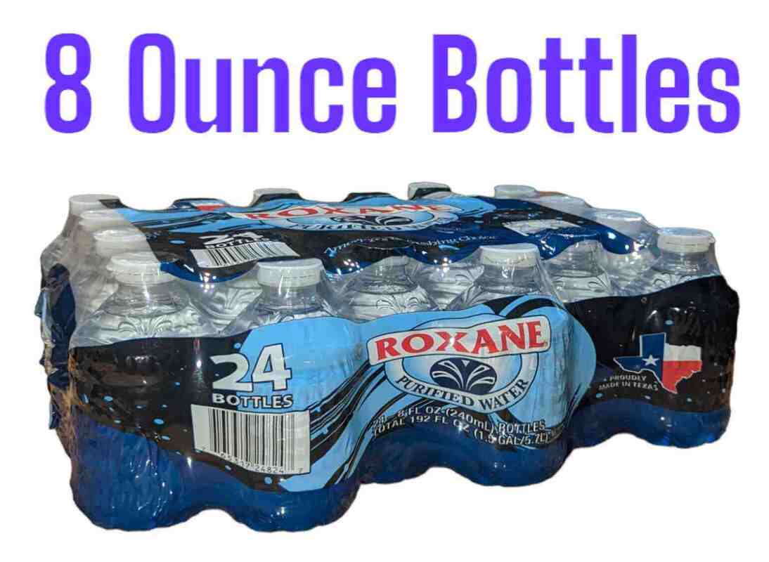 8 ounce water bottle case roxane 